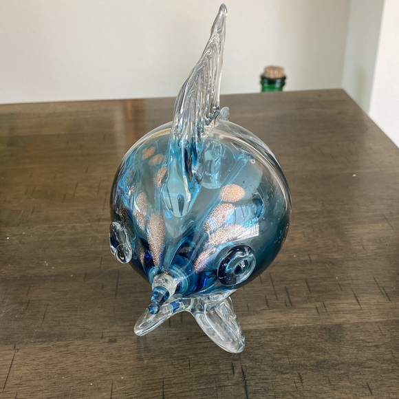 Hand Blown Italian Blue Glass Fish.  Beautiful Piece - Picture 3 of 8